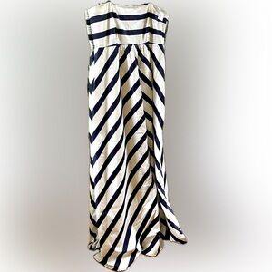 Jessica Simpson Navy Blue and White Stripe Maternity Dress Medium